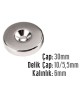Çap 30mm X Delik çap 10 / 5,5 X Kalınlık 6mm Havşalı Mıknatıs